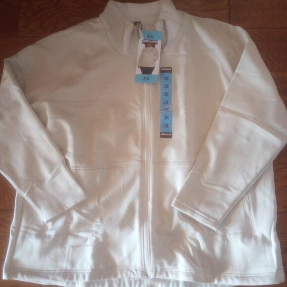 Kirkland Women's Plus Size 3X Cream Full Zip Athletic Jacket NWT - Picture 2 of 4